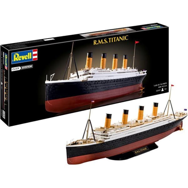 Modellbyggsats för att bygga - REVELL - Click System - RMS TITANIC - Inget lim krävs - Förmålade delar