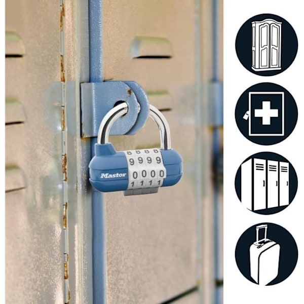 MASTER LOCK Programmerbar kombination hänglås 64mm - För sport skåp, skåp skåp