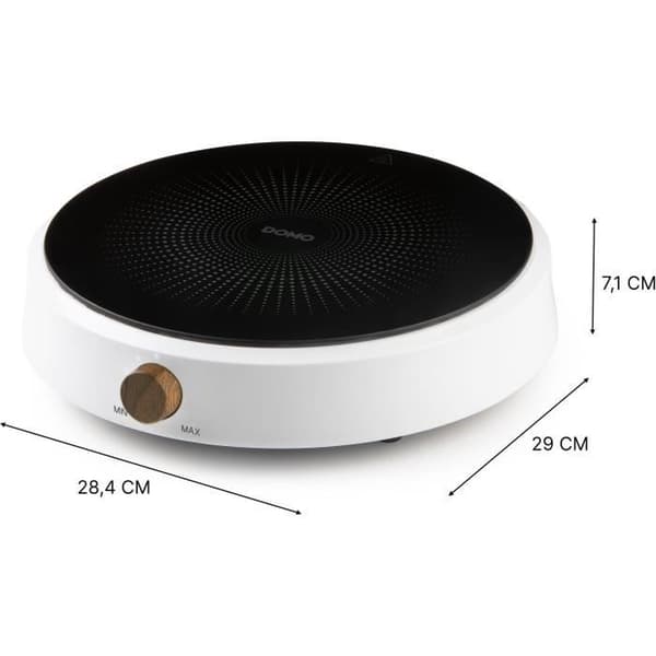 Induktionshäll - DOMO - DO30112IP - 2000 W - 1 brännare - Rund vit design