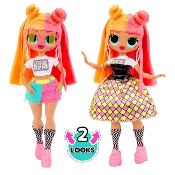 LOL Surprise OMG - 24 cm Fashion Doll - Neonlicious - 2 outfits med kam och tillbehör - Från 4 år