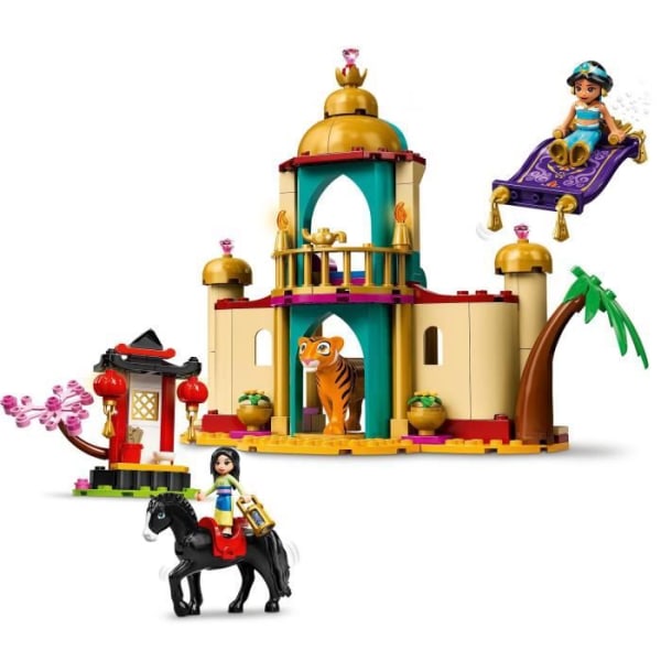 LEGO 43208 Disney Princess Jasmine och Mulans äventyr, byggleksak, minidockor, häst- och tigerfigurer