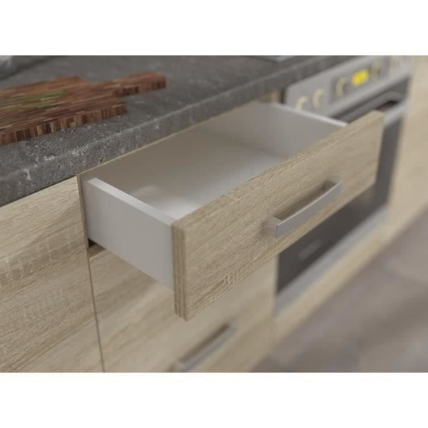 Inglasad hög enhet med 2 vippdörrar - B 80 x D 31,6 x H 72 - Sonoma ekfinish - LASSEN