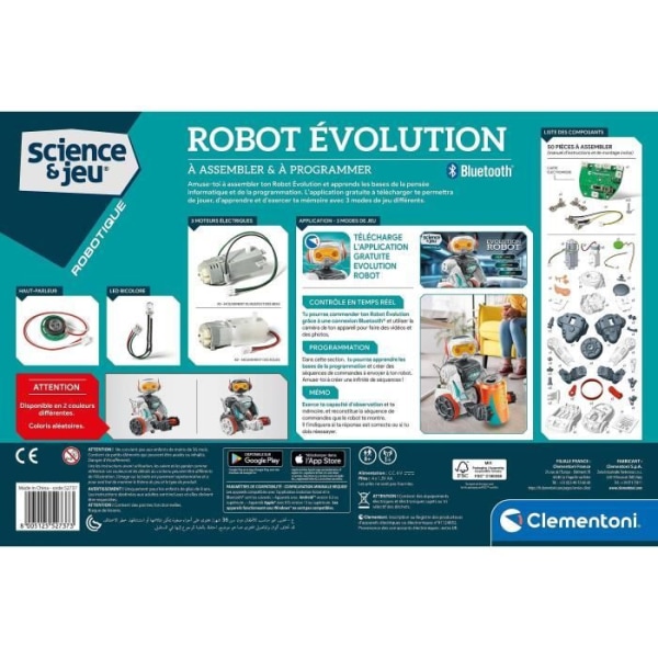 Clementoni - Robot Evolution 2.0 att montera och programmera - 4 spellägen - Tillverkad i Italien