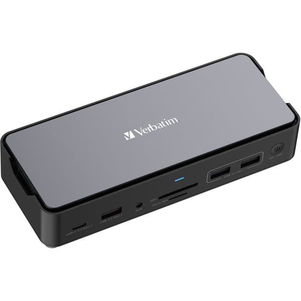 VERBATIM Pro CDS-15SSD USB-C 3.2 Bärbar dockningsstation - Inkluderar 256 GB SSD - Grå