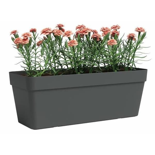 Planteringskärl - Plast - Antracit - Rektangulär - L49,9 x D20 x H18,1cm - ARTEVASI