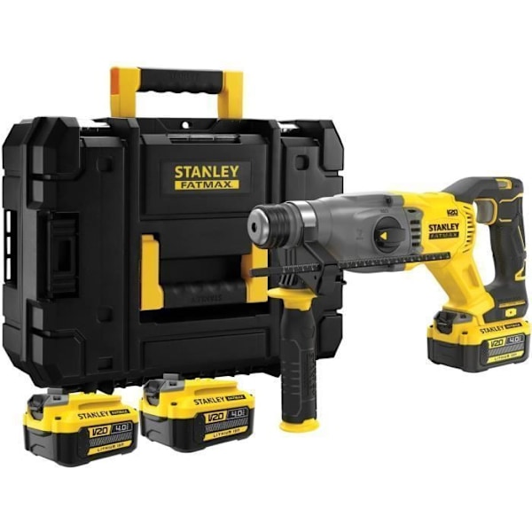 Stanley FatMax 18V SDS Plus Borstlös borrmaskin - 2 Joule - 2 4,0 Ah batterier - 3 arbetslägen