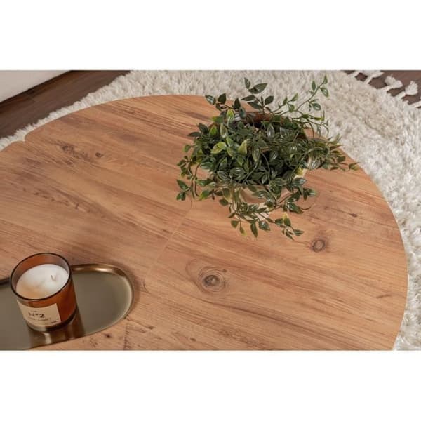 Soffbord - MOIRA - Runt - Atlantic Pine - 90 x 90 x 41 cm