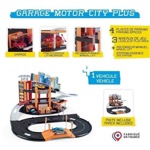MAJORETTE - Majorette Garage Motor City Plus - från 3 år