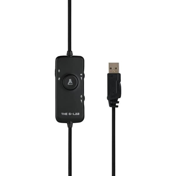 THE G-LAB Korp Thallium Headset med spelmikrofon - 7.1 Digital Sound - PC, PS4-kompatibel