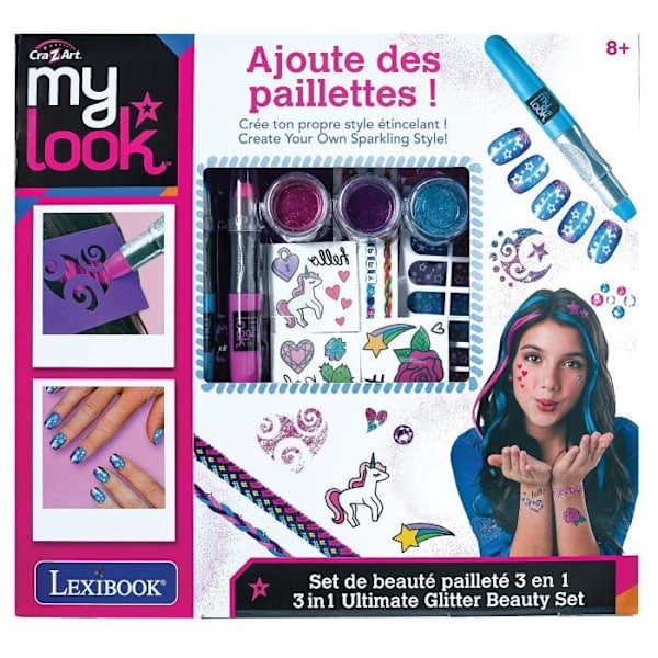 LEXIBOOK - 3-i-1 Glitter Skönhetskit