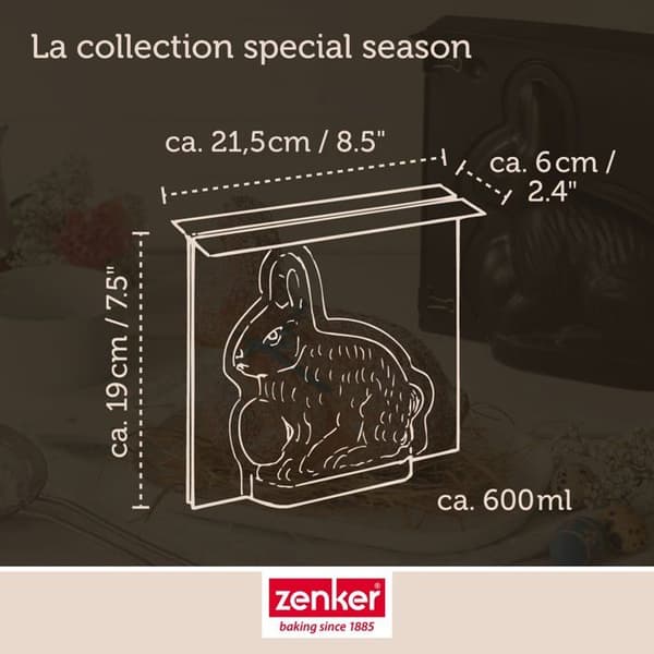 Set med 3D-påskhareformar och 5 kakformar för kaniner - ZENKER