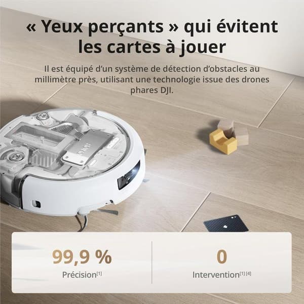 DJI ROMO A - Robotdammsugare och mopp med dockningsstation - Transparent robot - 25 000 Pa sugkraft - Millimeterprecis detektering - 200 dagar underh