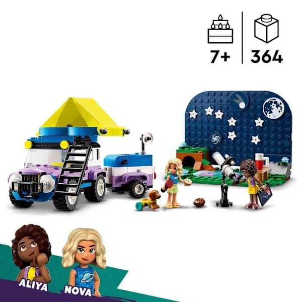 LEGO 42603 Friends Stargazing Campervan, barnleksak, med djurfigurer, plus minidockor