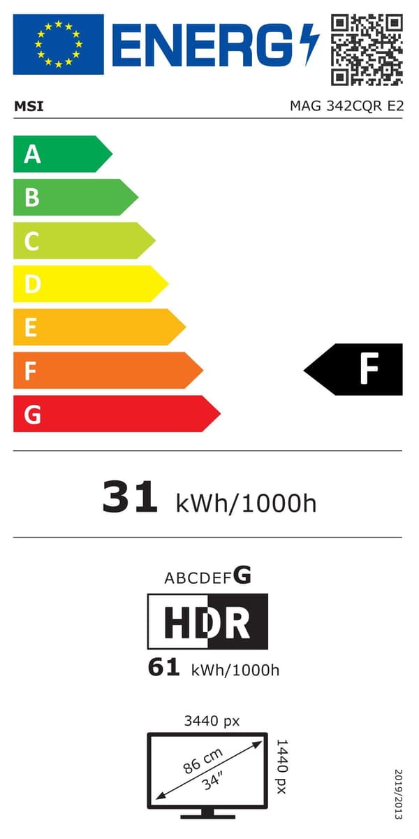Böjd spelskärm - MSI - 34" - WQHD - 180Hz - VA-panel - 1ms - MAG342CQR E2