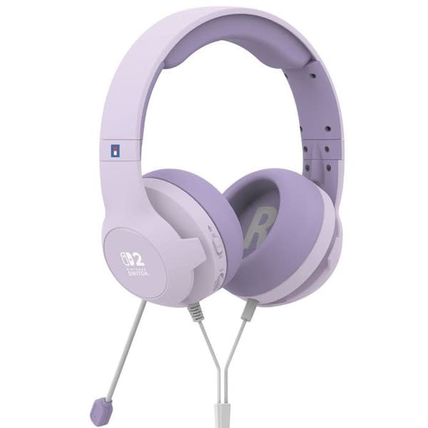 Gamingheadset - Trådbundet - Nintendo Switch 2 - Hori - Flexibel mikrofon - Lavendel
