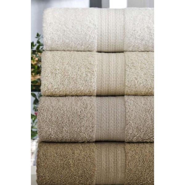 Set med 4 handdukar - 50 x 85 cm - Brun