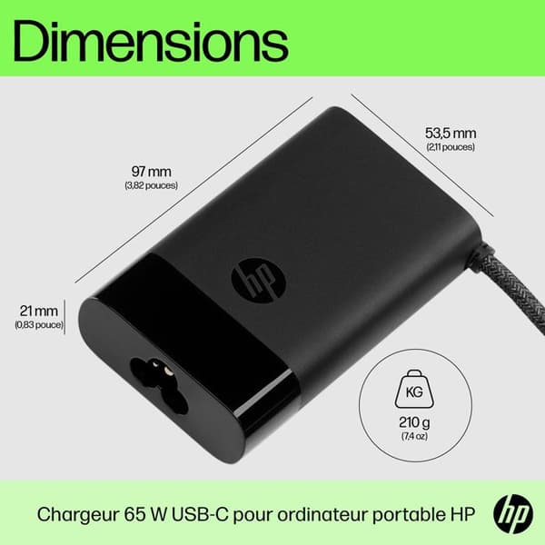 65W USB-C-laddare för bärbar dator för HP
