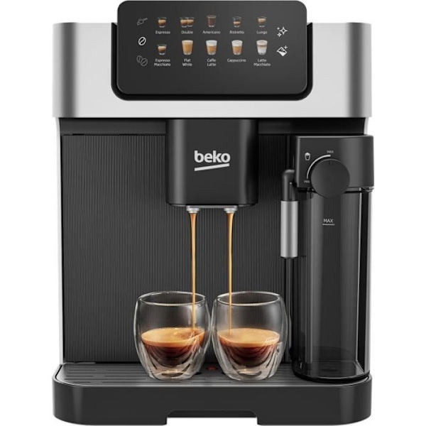 Kaffemaskin med kvarn - BEKO - CEG7304X - 1350 W - 19 barer - Färgpekskärm