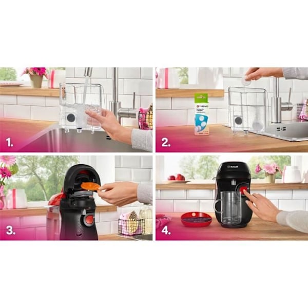 Multidrink kaffemaskin - BOSCH - TASSIMO - T10 Happy red - 1400 W