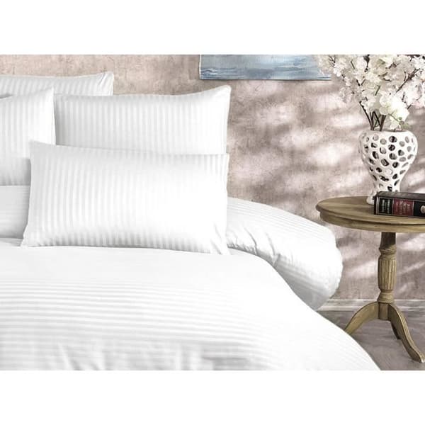 Bäddset - 1 påslakan 220 x 240 cm + 2 örngott 60 x 60 cm - 70% polyester, 30% bomull - Vit