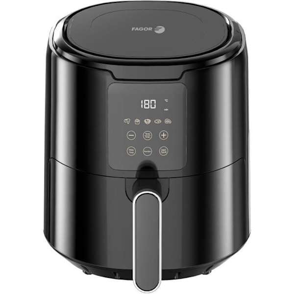 Oljefri fritös - FAGOR - Airfryer FG4210 - 4,2 L - 1300 W - Pekskärm - 5 förinställningar för tillagning - Timer - Svart