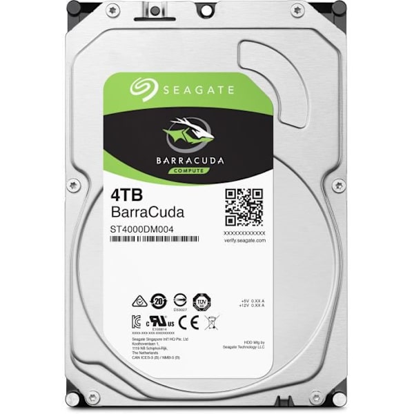 SEAGATE - Intern hårddisk - BarraCuda - 4 TB - 5.400 varv / min - 3.5 (ST4000DM004)