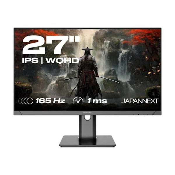 Spelskärm - JAPANNEXT - 27 WQHD - 165Hz - DP 1.4 - HDMI 2.0 - Ergonomiskt stativ Svart