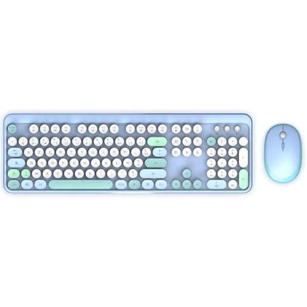Trådlöst tangentbord + mus combo - MOBILITY LAB - Pure Color - Blå - Ergonomisk design - Diskret skrivning