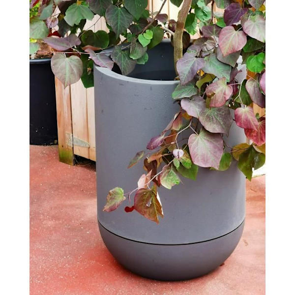 RIVIERA GRANIT TULIPE rund blomlåda - Plast - Diameter 50 cm - Grå