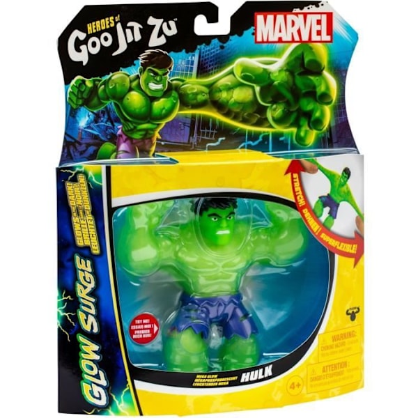 Hulk Glow Surge 11cm - HERoes OF GOO JIT ZU - MARVEL - Lysande och utdragbar figur