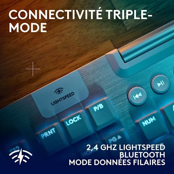 Speltangentbord - trådlöst - Logitech G - G915 X - Touch switch - AZERTY - Vit