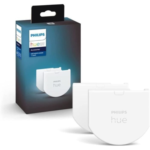 Philips Hue Wall Switch Module, 2, White Pack fungerar med Alexa, Google Assistant och Apple HomeKit