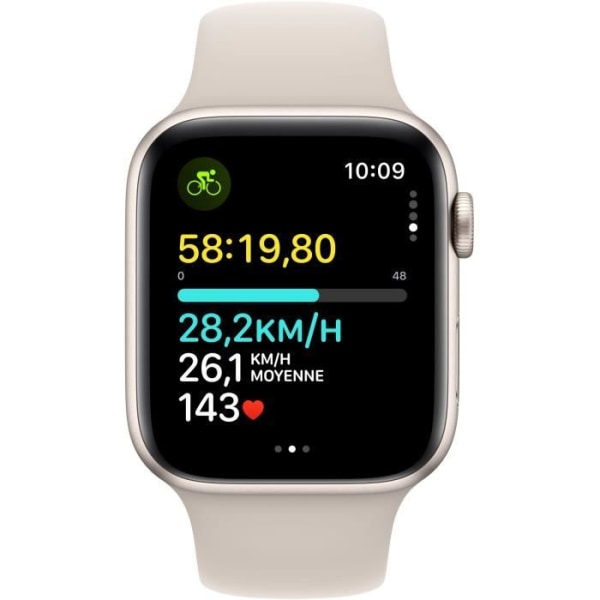 Apple Watch SE GPS - 44mm - Starlight aluminiumfodral - Starlight Sport Band - M/L