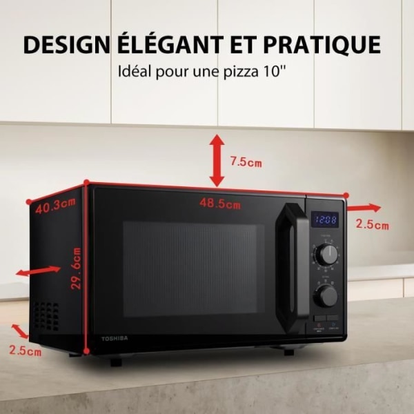 Grill Microwave Free Pose - Toshiba - MW2 -Ag23p (BK) - Black - 23L - 900W - Grill 1050W - Digital
