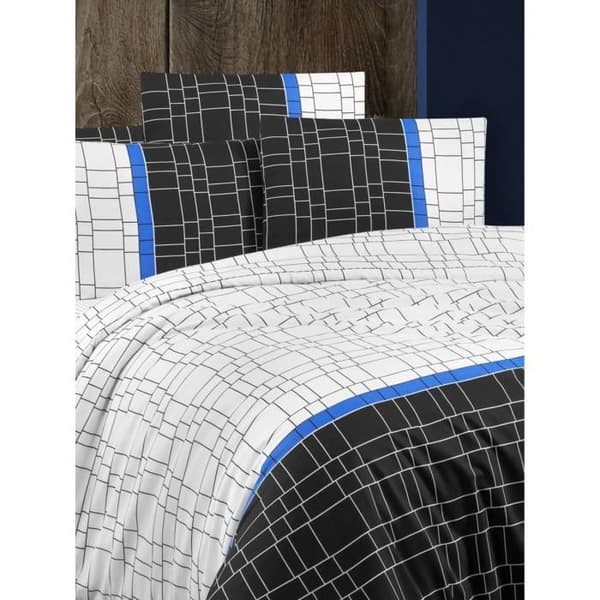 Bäddset - 1 påslakan 220 x 240 cm + 2 örngott 60 x 60 cm - 65% bomull, 35% polyester - Vit