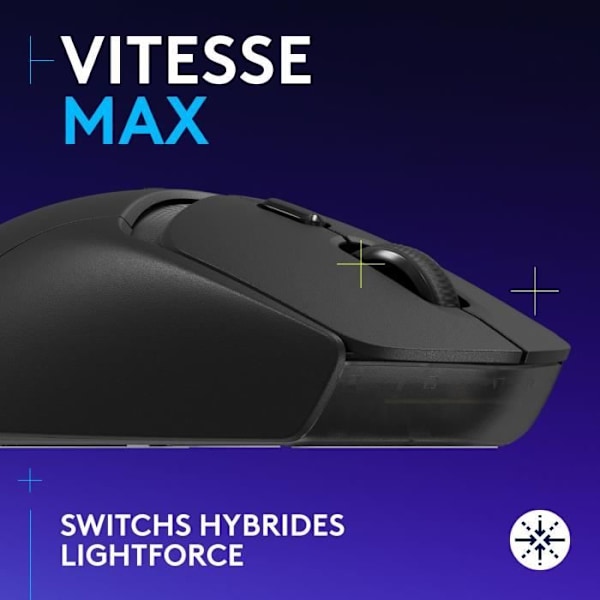Logitech G309 LIGHTSPEED trådlös mus, lätt, LIGHTFORCE hybridswitchar, HERO 25K sensor - Svart
