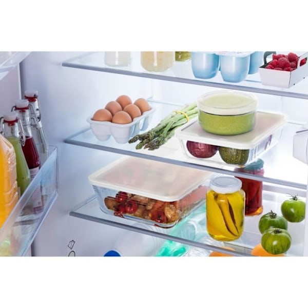 PYREX - 244P000 / 7043 - Rektangulär maträtt med lock - 27cm * 22 cm - Pyrex Cook & Freeze