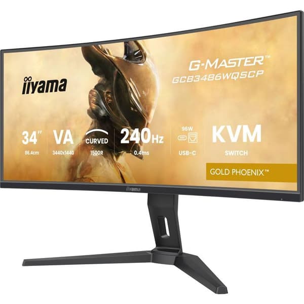 Böjd spelskärm - IIYAMA - 34" - 240Hz - VA-panel - 0,4ms - Höjdjusterbar - G-Master GOLD PHOENIX