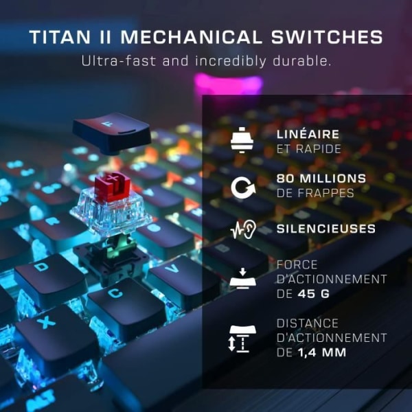 Speltangentbord - Mekaniskt - ROCCAT - Vulcan II (Linjär) - Svart - AZERTY