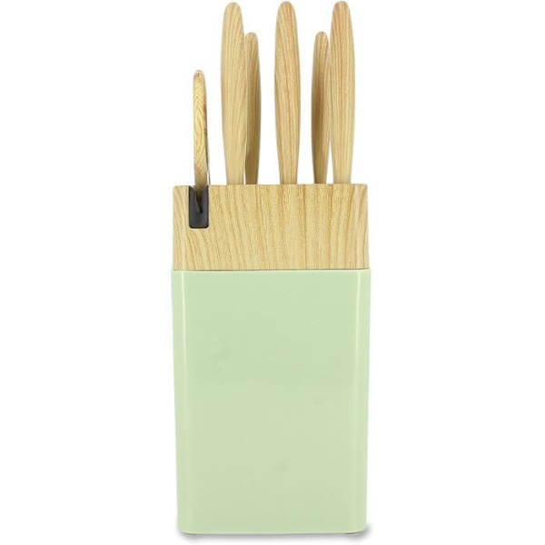 6-delat knivblock - MENASTYL - 5041060 - Keramiskt blad - Polypropylen - Celadon