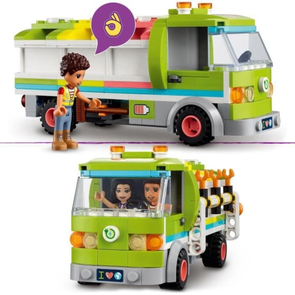 LEGO Friends 41712 återvinningsbil, pedagogisk leksak, med Emma minidocka