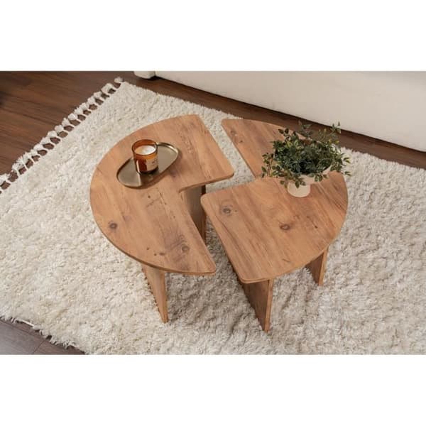 Soffbord - MOIRA - Runt - Atlantic Pine - 90 x 90 x 41 cm