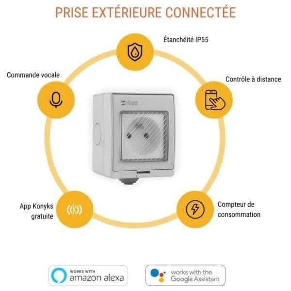 Utomhusuttag - KONYKS - Pluviose FR - WiFi - Vit
