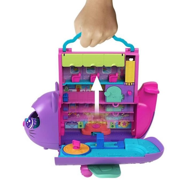 Polly Pocket-Transformable Kitten Airplane-Box med 2 minifigurer HWP19