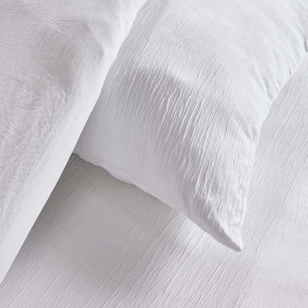 Bäddset - TODAY - Essential - 2 personer - 220 x 240 cm - Vit crêpe-effekt