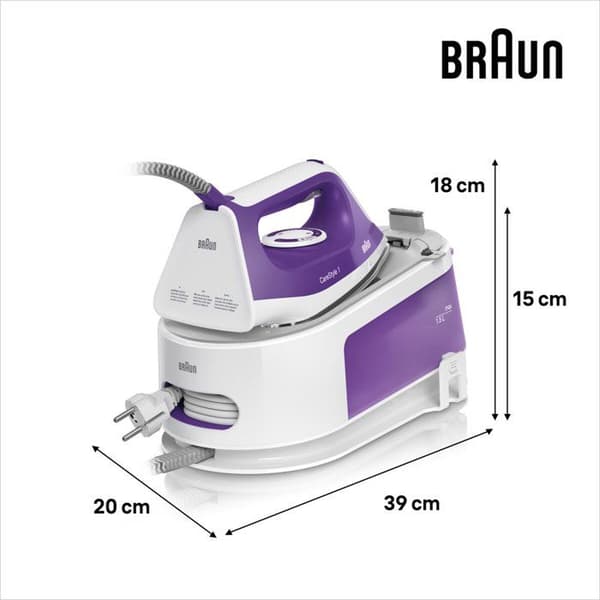 Ånggenerator - BRAUN - IS1014VI - 6 bar - 1,5 L - Lila / Vit
