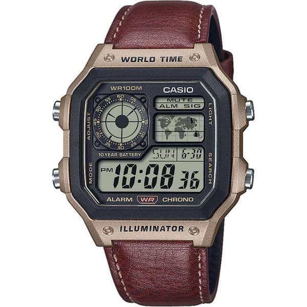 Klocka - CASIO - AE-1200WHL - Herr - Svart - Kvarts - Digital