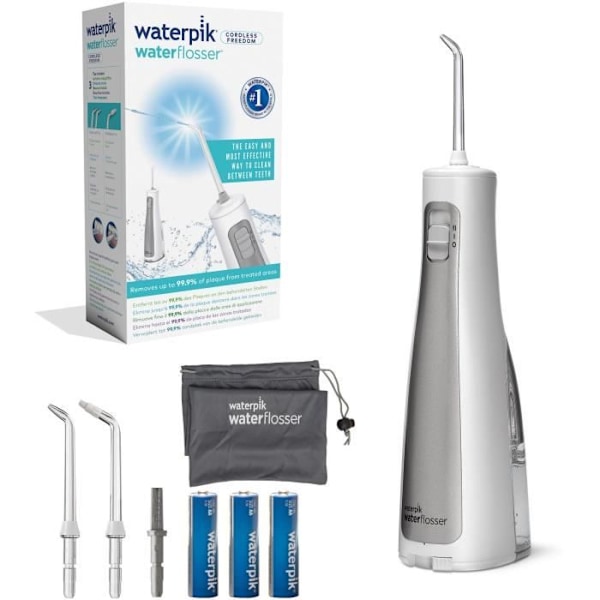 Dental Jet - WATERPIK - WF-03 Freedom - Trådlös - Bärbar - 2 trycknivåer - 3 tips - Väska ingår