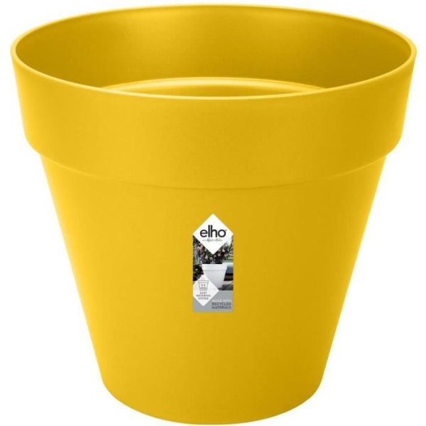 Loft Urban Round Flower Pot - Plast - Percé - Tank - Med hjul - Ø50 - ockra