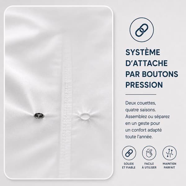 Påslakan - 240 x 220 cm - BLANReVE - 4 säsonger - 420 g/m² - Vit